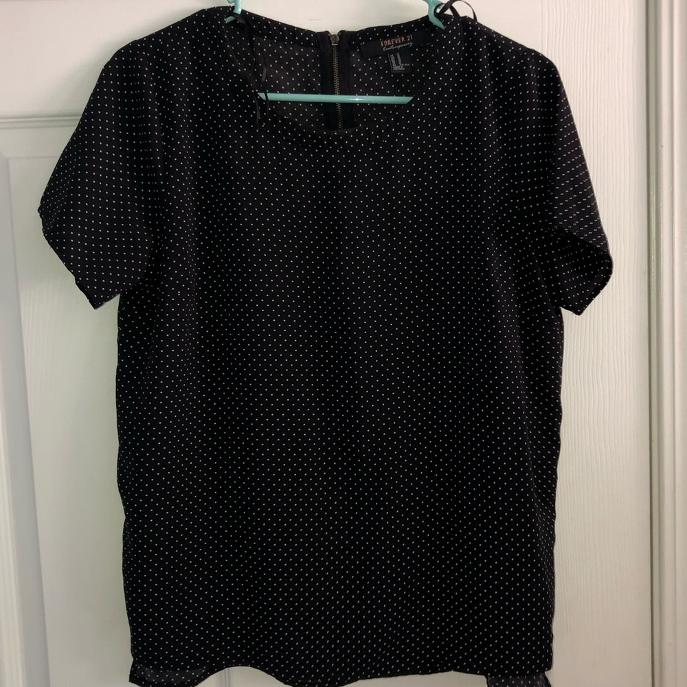 Polka dot black blouse